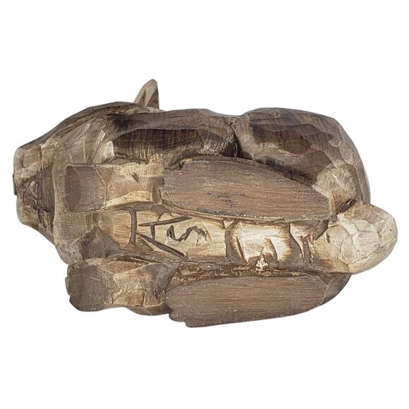 Arthur Shoemaker Rabbit Wood Carved Miniature Animal Folk Art Vintage - Picture 6 of 8